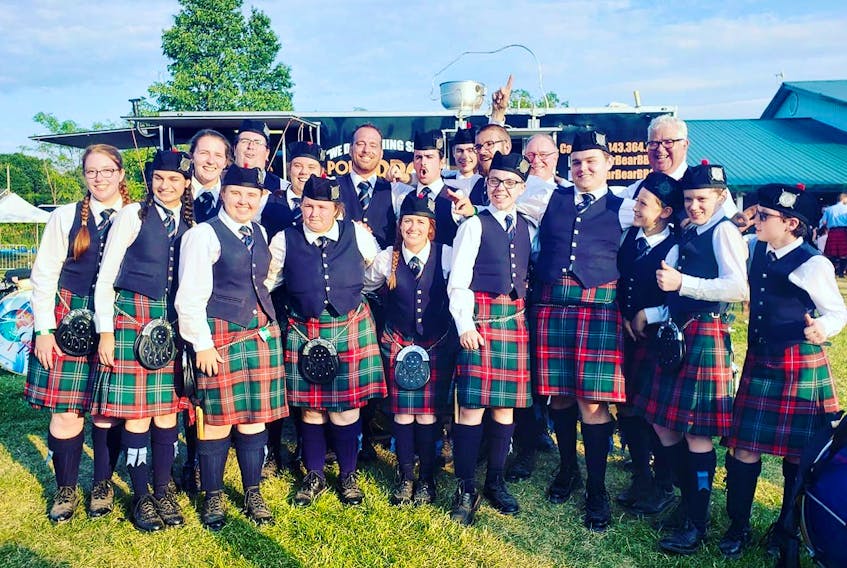 College of Piping and Celtic Performing Arts of Canada drum corps Grade 5 and 3, with instructor Chris Coleman.  The group embodies what the College stands for – empowering students to reach their full potential through Celtic performing arts – and is the ultimate reward for an instructor.