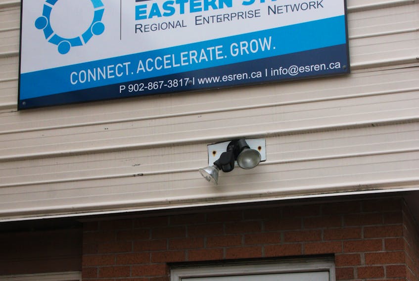 Signage for the Eastern Strait Regional Enterprise Network (ESREN) on its location on St. Mary’s Street in Antigonish.