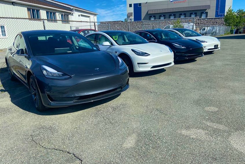 Some of the Teslas on offer at EV Canada. Although based on availability, they try to have electric vehicles in all price ranges, not just for the prospective Tesla owner.