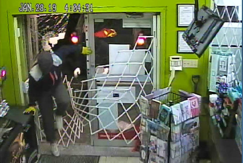 Image of a break-in at Needs on the Conception Bay Highway early Tuesday morning.