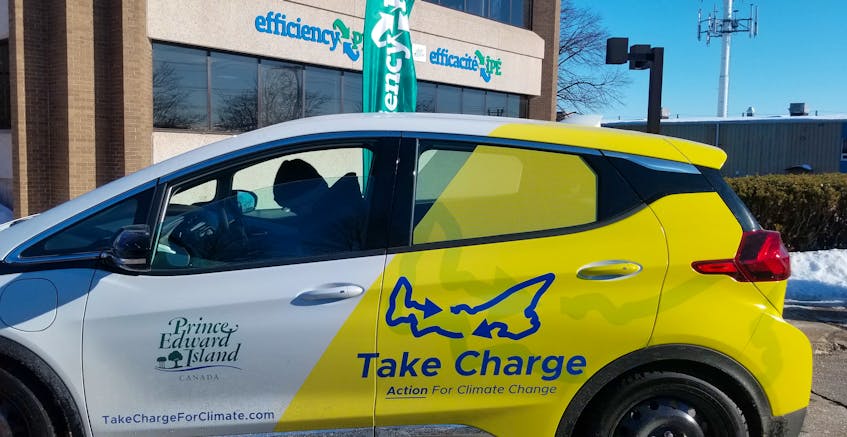 The provincial government unveiled the first of four electric cars bought by the province Wednesday.