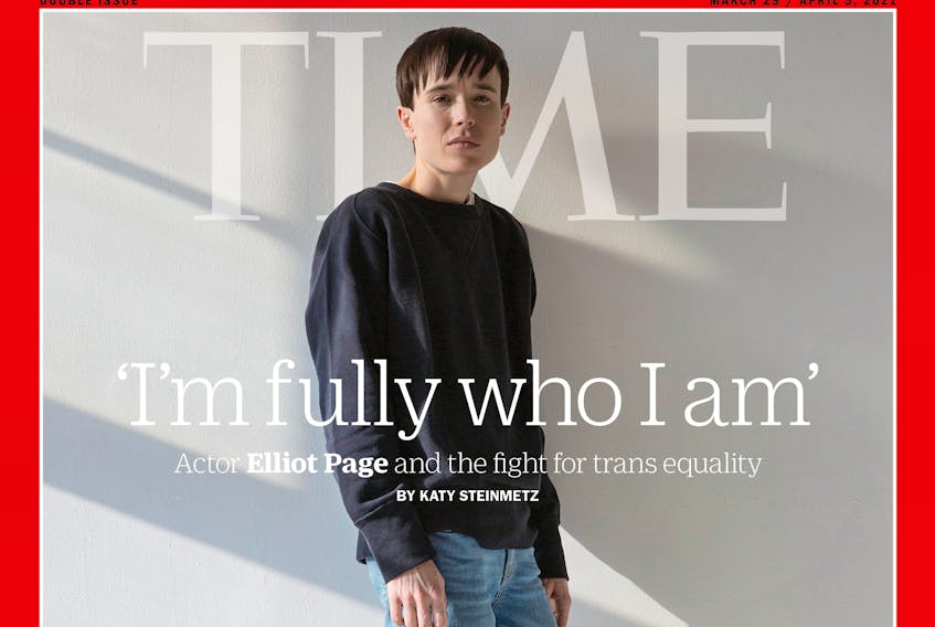 Nova Scotia actor Elliot Page became the first trans man to appear on the cover of Time Magazine this week, for an in-depth article by Katy Steinmetz. - Time Magazine