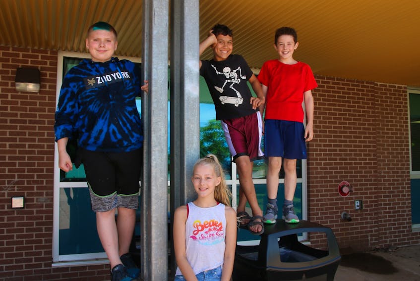 Some École acadienne de Truro students recently took part in an entrepreneurship camp. Four of those who participated were, from left, Ben Caudle, Willow Sampson, Antoine Harrington and Isaac Teakles.