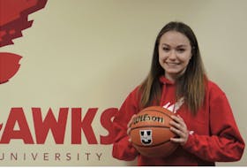Erin Long, who recently committed to the Memorial Sea-Hawks, was with the provincial girls 4A basketball champion Holy Heart Highlanders this past season.