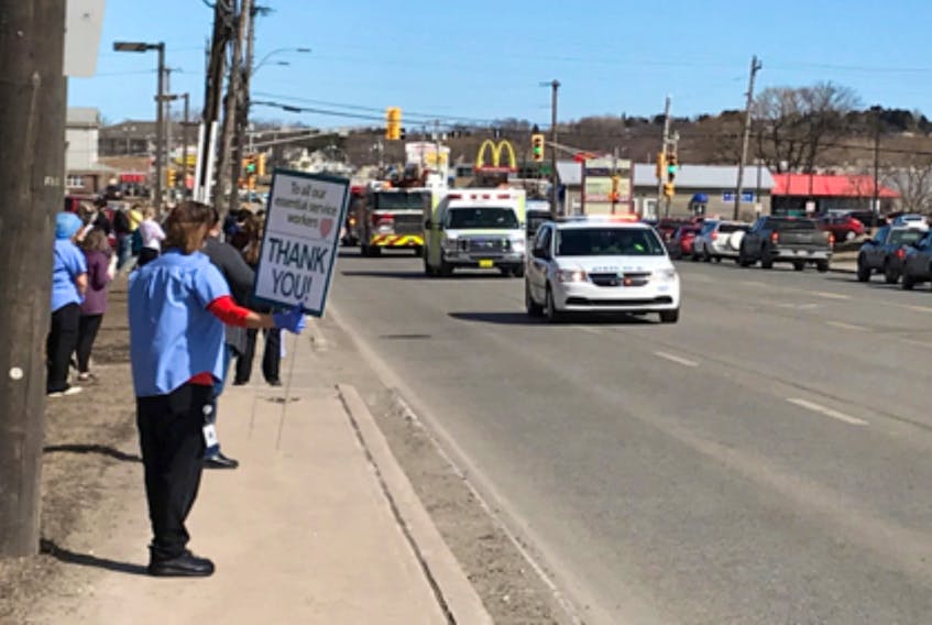 First responders showed their appreciation for essential services in New Glasgow on Thursday.