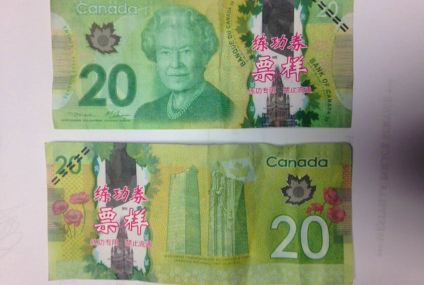 This is an example of the counterfeit money that Westville Police are advising residents to be on the watch for.