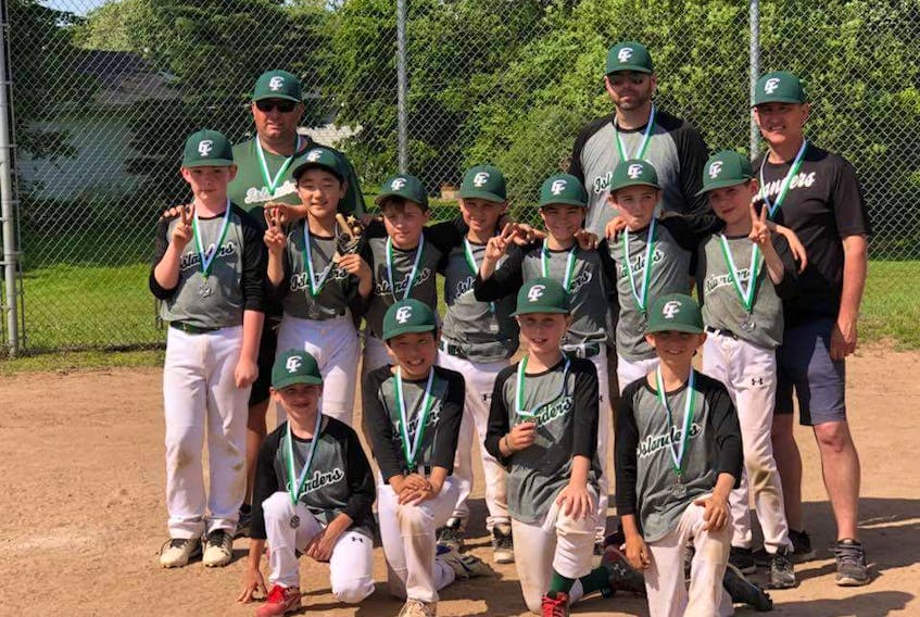 The Capital District Islanders won silver medals during the Bob Donahue mosquito AAA baseball tournament in Riverview, N.B. Team members, front row, from left, are Micheal Cudmore, Ken Hojo, Gabe Waugh and Connor Rowell. Second row, Grayson Fraser, Yasu Hojo, Kayden Kelly, Will Dunn, Ramsey McInnis, Parker Macdonald and Jacob Burke. Third row, coaches Jamie Macdonald, Mike Waugh and Jeff Rowell. Missing was Beckett Quinn.