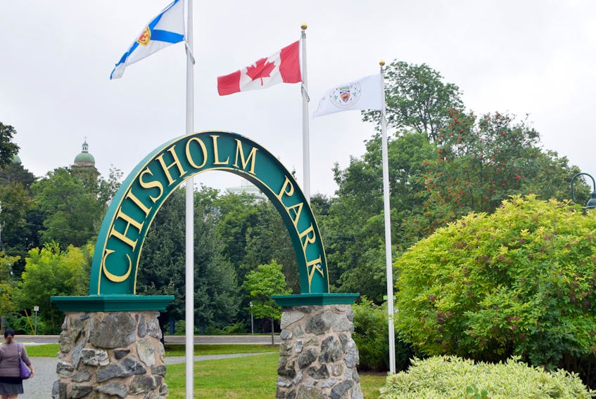 Three new flagpoles have been installed at Chisholm Park in downtown Antigonish.