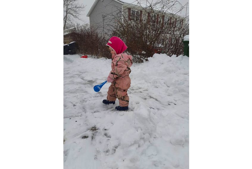 Nora Enslow woke up to a pretty blanket of new snow in Kentville, N.S., Wednesday morning.