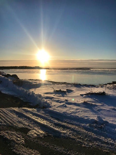 The warm glow of this winter sunrise caught Darren Crooks' eye.  If you look closely, you'll spot sunbeams radiating from the early day sun.  Darren snapped this inspiring photo one morning last week at Drum Head in Guysborough County, N.S.