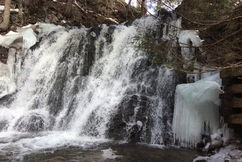 Reg Forbes came across these falls near Earltown, N.S., on  Nova Scotia's February long weekend.  Despite the chilly weather, the water was still flowing.