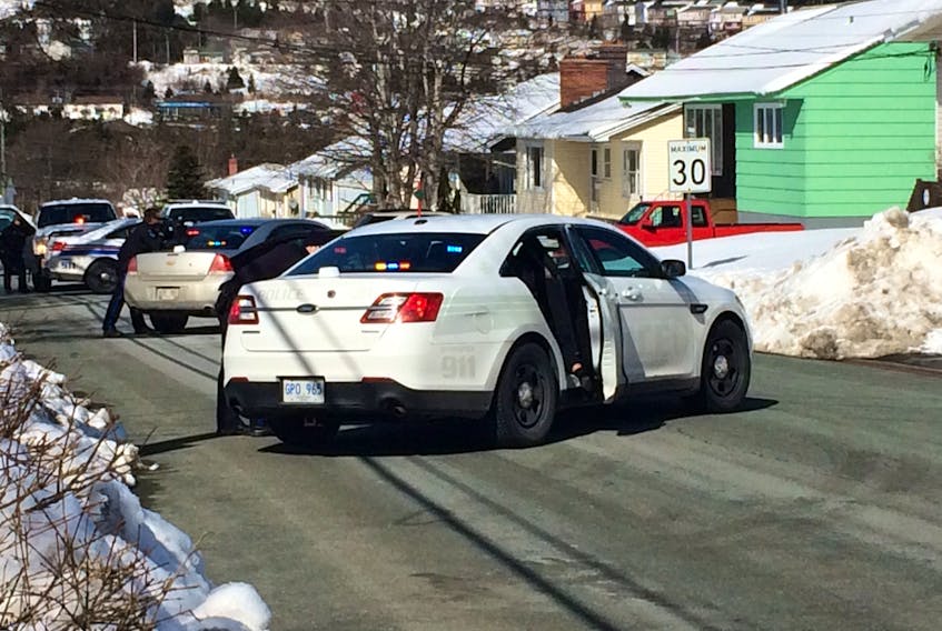 Royal Newfoundland Constabulary respond to a standoff situation on Firgreen Avenue in Mount Pearl. — Joe Gibbons/The Telegram