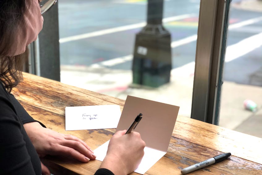 From Me To You is a simple note-writing initiative encouraging Nova Scotians to connect with each other. - Photo Contributed.