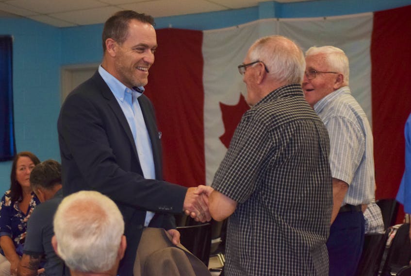 Central Nova PC candidate George Canyon meets Conservative supporters during a meet-and-greet Aug. 22 at the Royal Canadian Legion in Stellarton.