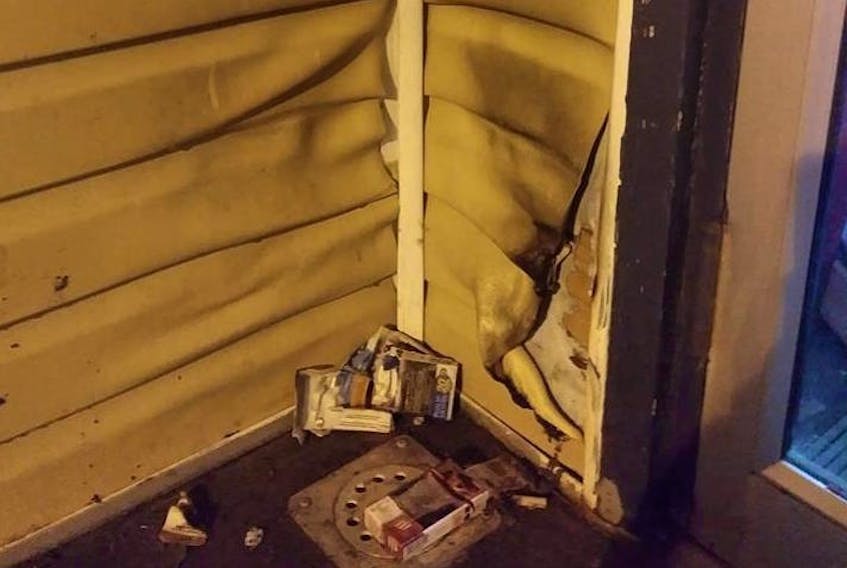 A smoldering cigarette butt container caused significant damage to the Port aux Basques Royal Canadian Legion building on Tuesday, March 26.