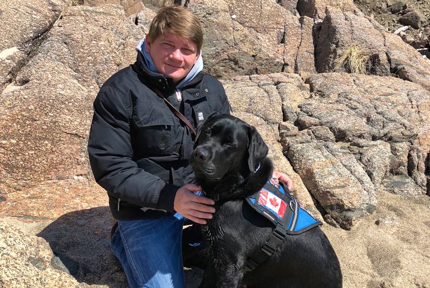 Veteran Greg Janes says he was denied medical attention at the Calder Health Care Center in Burgeo because he had his service dog, Ace, with him.