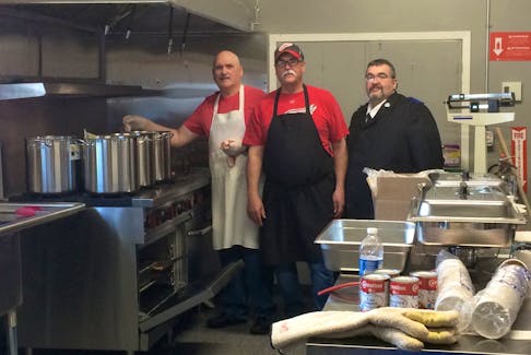 The Port aux Basques branch of the Salvation Army has a new commercial grade kitchen. From left, Bert Osmond, William (Bucky) Clarke and Capt. Maurice Collins.