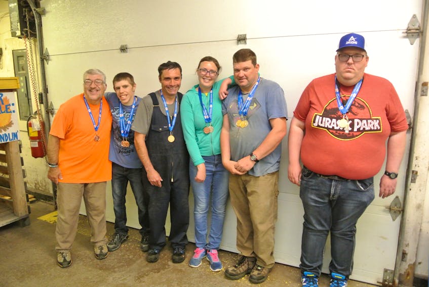 [From left] Vance Pyne, Jonathan Dauphinee, Terry Black, Lauren Davis, Brad Coady and Matthew Porter returned from the Special Olympics Nova Scotia in Wolfville with some hard-earned hardware this month.