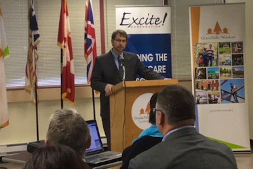 Mayor Barry Manuel speaks at a press conference announcing funding for genomics research in Grand Falls-Windsor Jan. 23.