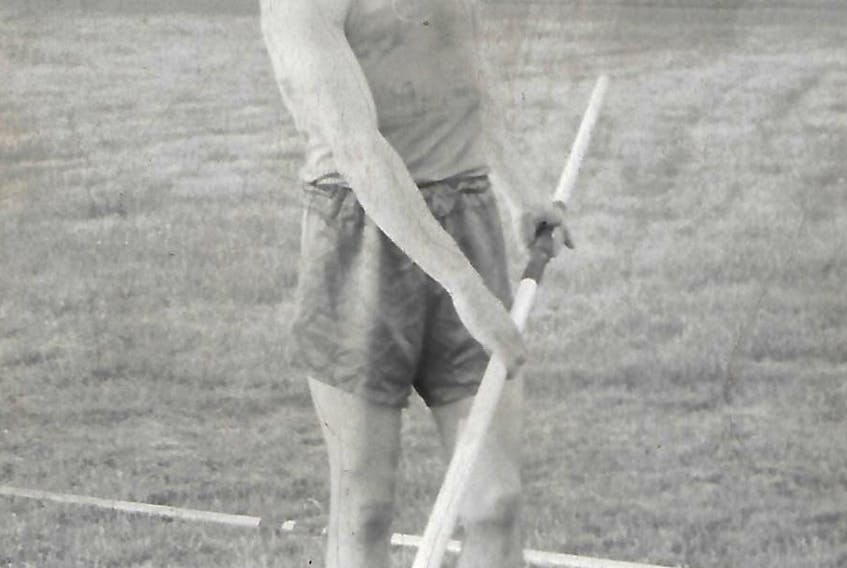 Gerald MacDonald preparing for a jump.