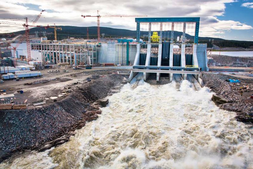 The Muskrat Falls generation dam's spillway and powerhouse are shown in this in this October 2017 photo supplied by Nalcor Energy. Auditors testified Friday that Nalcor Energy didn’t adequately investigate energy alternatives before going ahead with the Muskrat Falls option.