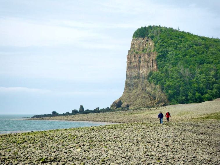 A cliff on the south end of the island from the Eastern Bar.