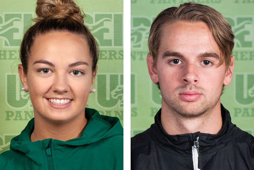 Taylor Gillis, left, and Kameron Kielly play hockey for the UPEI Panthers.