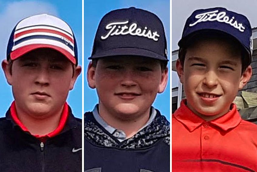 From left, Isaac Drake, Devin MacDonald and Michael Taylor play in the P.E.I. Junior Golf Tour.