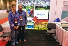 Dr. Janneke Gradstein and Amherst Mayor David Kogon at a physician recruitment fair in 2018. The Cumberland Physician Recruitment Committee remains unwavering in its efforts to recruit and retain physicians, despite news two physicians are closing their family practices in the coming months.