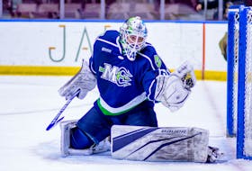 Maine Mariners goaltender Francois Brassard backstopped his team to back-to-back wins over the Newfoundland Growlers at Mile One Centre, including a 34-save, first-star performance in  Maine's 2-1 victory Tuesday. — Newfoundland Growlers/Jeff Parsons