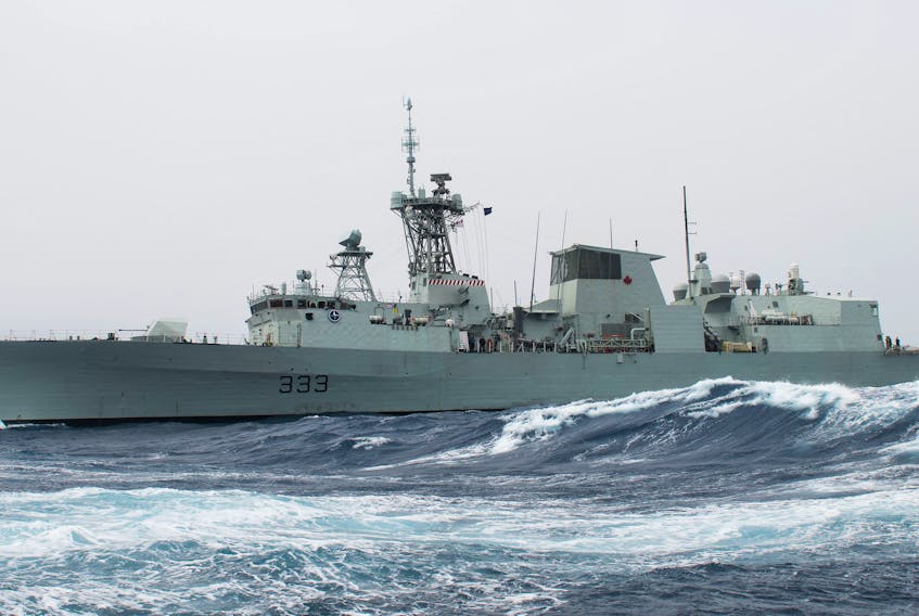Her Majesty’s Canadian Ship (HMCS) TORONTO sails the Mediterranean Sea during Operation REASSURANCE, April 21, 2019.

Photo:  MCpl Manuela Berger, Formation Imaging Services Halifax
RP23-2019-0166-010