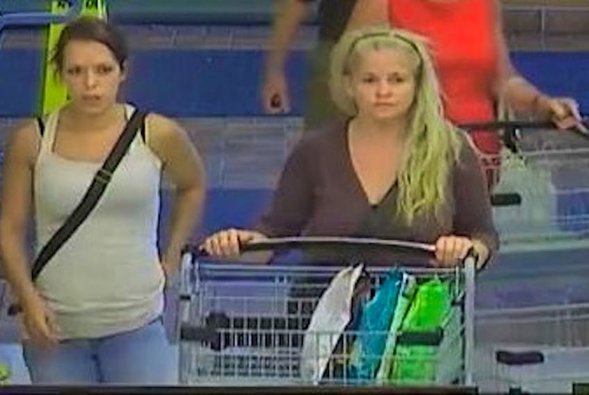 Harbour Grace RCMP say the two women in this photograph are being sought in connection with a theft from the Dominion grocery store in Carbonear.