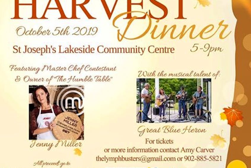 The Harvest Dinner poster which can be seen around the community.