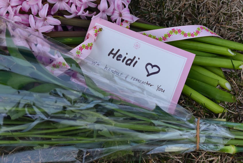Tokens of appreciation were placed outside of RCMP detachments throughout the Annapolis Valley Monday following a horrific shooting spree that ended with police taking down the suspect at a gas station in Enfield Sunday. Photos by Ashley Thompson and Adrian Johnstone