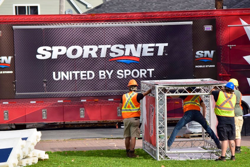 Workers began setting up in Civic Square Thursday morning as they prepare for Rogers Hometown Hockey to arrive in Truro this weekend. Prince Street is closed from Young Street and Forrester Street, and will remain closed until Monday, Oct. 30 at 4 a.m.