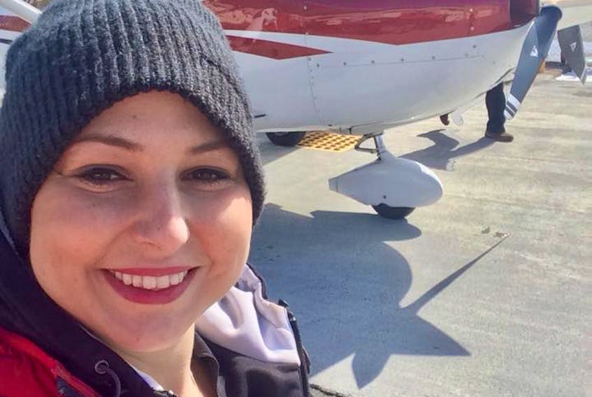 Tamara Corbett takes a selfie before boarding her Hope Air flight. Corbett was travelling to and from Halifax through the service for medical treatments.