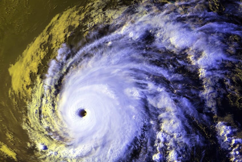 This image shows Hurricane John near peak intensity on August 24, 1994. The storm's maximum sustained winds at the time were about 160 miles per hour. (This image was produced from data from NOAA-11, provided by NOAA. (NOAA / Satellite and Information Service - http://www.class.noaa.gov/)