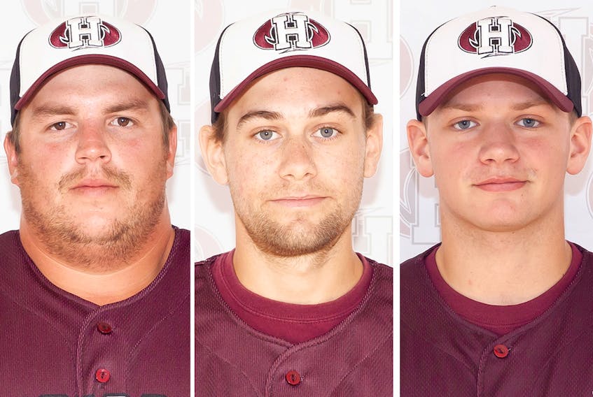 Tyler Johnston, Matt Barlow and Ryan Abraham play baseball for the Holland College Hurricanes.