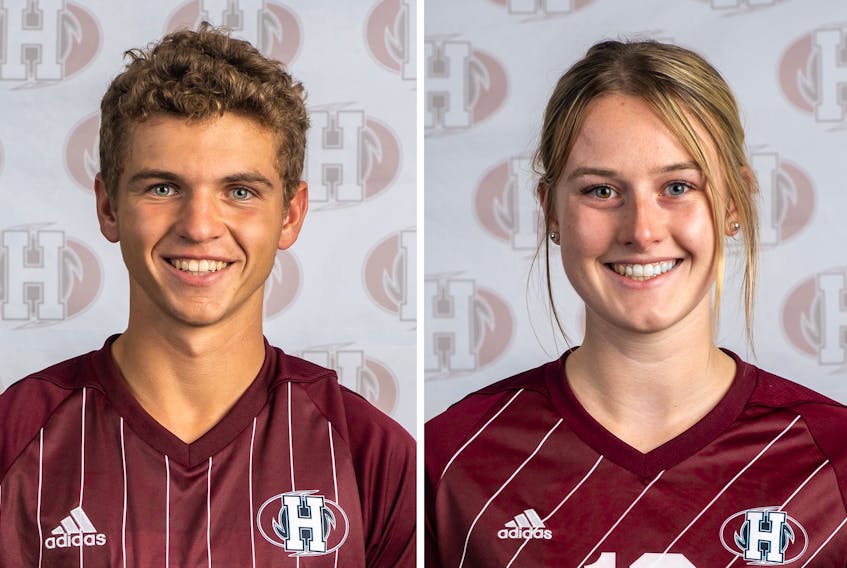 Thomas Ford and Emily Cormier play soccer for the Holland College Hurricanes.
