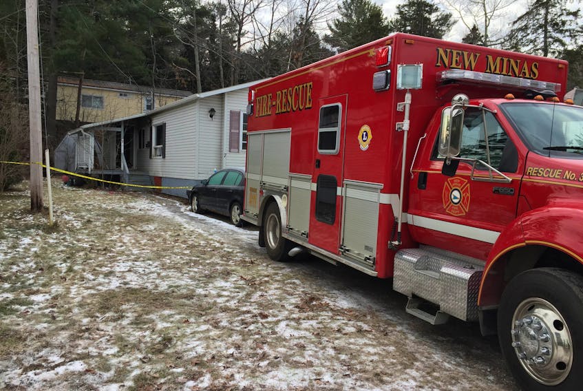 Investigators were at a New Minas mini-home Friday morning after a fire Thursday night caused extensive damage. No one was home at the time of the fire.