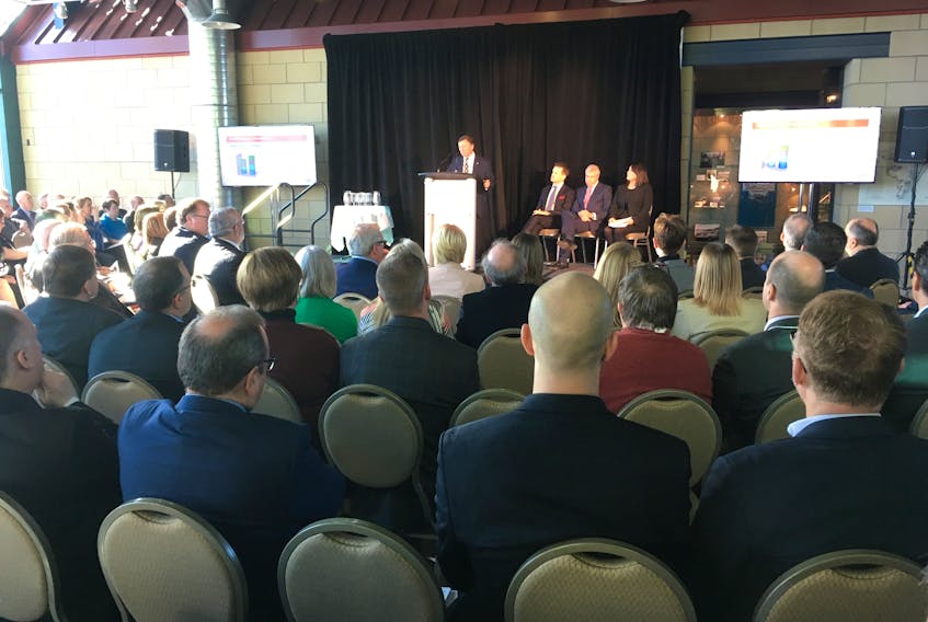 The provincial Liberal government relased its plan for the oil and gas sector Monday morning. Natural Resources deputy minister Gordon McIntosh is at the podium.