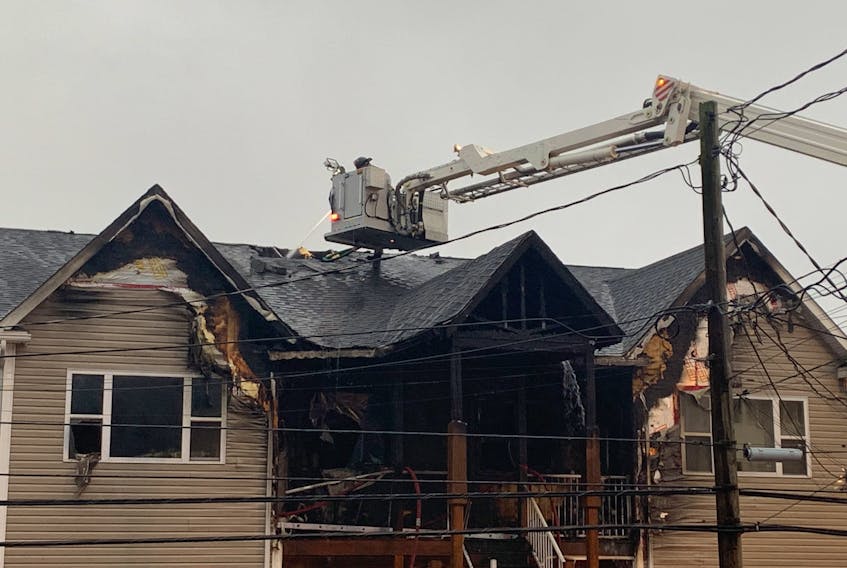 Halifax Regional Fire and Emergency Services battled a fire at a townhouse on St. Margarets Bay Road in Halifax on Thursday morning, Dec. 31, 2020.