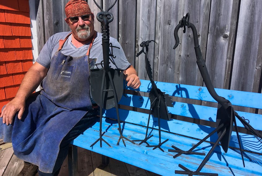 Frank Parsonage has been making “critters” from scrap metal for years and he is delighted that people who stop by the Hector Heritage Quay are enjoying his work.