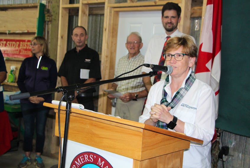 Antigonish Mayor and Alternative Resource Energy Authority (AREA) chair Laurie Boucher speaking at a recent announcement.