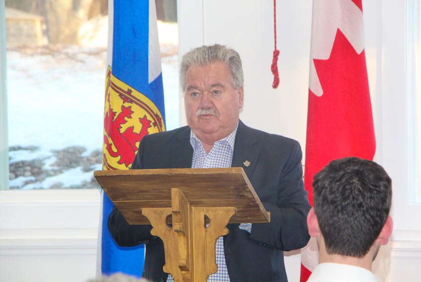 Lloyd Hines, MLA for Guysborough-Eastern Shore-Tracadie announced $25,000 in provincial funding for the Sherbrooke Streetscape Plan at the Sherbrooke and Area Volunteer Fire Department.