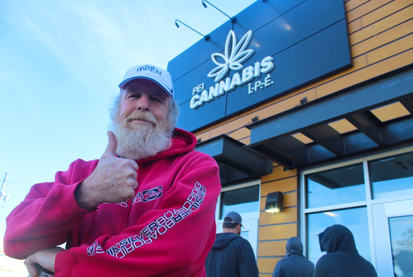 Colin Whitley was one of about 30 people who lined up in Summerside Wednesday morning to get a first look at the city’s new legal cannabis retailer. The store was doing a brisk business by 9:30 a.m.