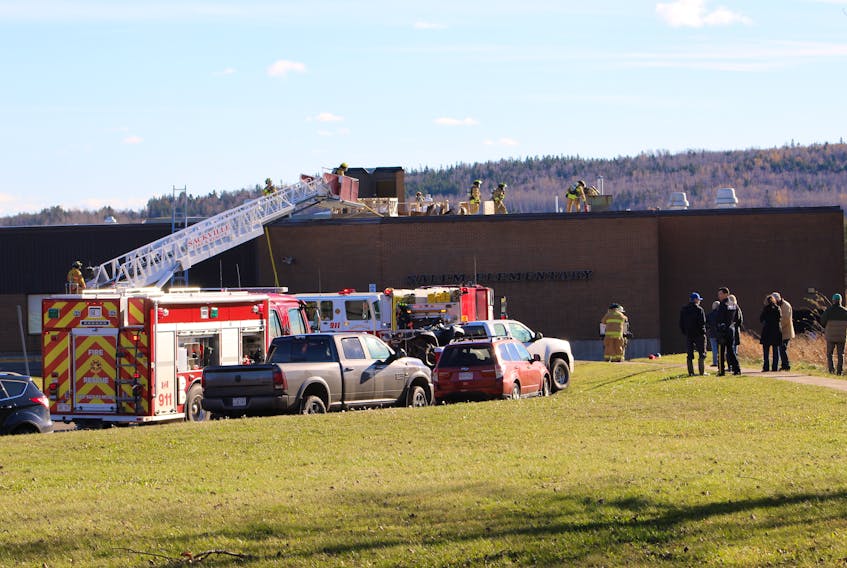 Sackville firefighters are on the scene of a fire at Salem Elementary school this afternoon.