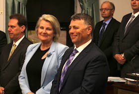 Premier Dennis King, right, next to Finance Minister Darlene Compton during the spring sitting of the P.E.I. legislature.
- The Guardian