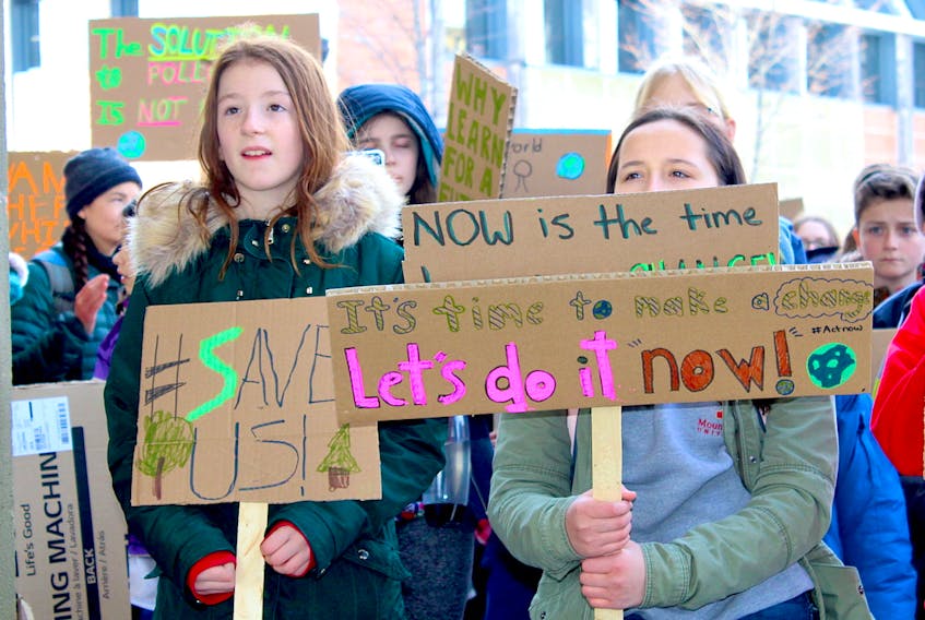 Sackville students take part in a recent climate strike, where they had a chance to voice their concerns and speak out about the government's inaction. Youth are particularly vulnerable to the stress and anxiety associated with the impacts of climate change.