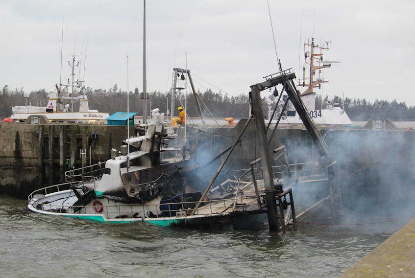 The Fundy Commander at 9 a.m. on Jan. 5 at Lobster Rock Wharf in Yarmouth.